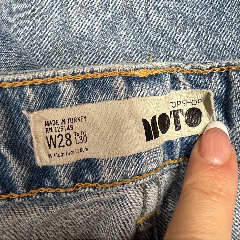 TopShop MOTO Cropped Wide Leg Jeans High Waist - Picture 7 of 8